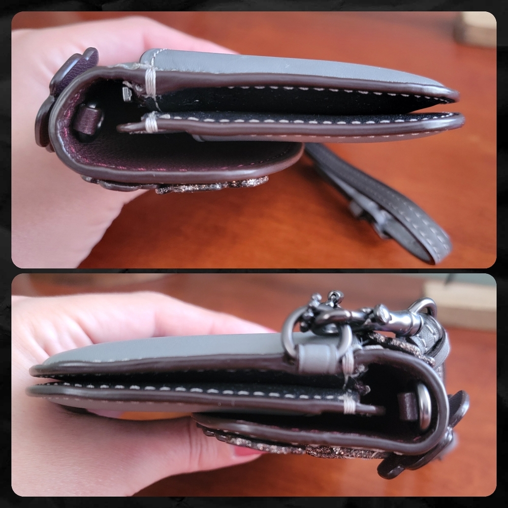 Coach 1941 23536 Tea Rose Clutch Gray Leather Wristlet - Picture 4 of 16